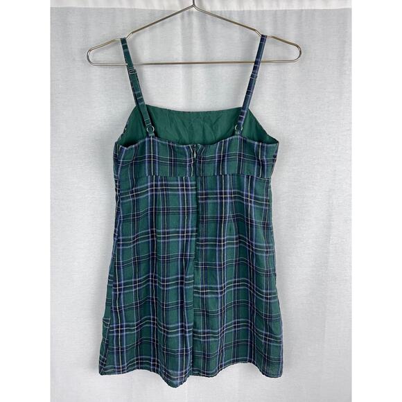 Urban Outfitters Dress Babydoll Green Plaid Mini Academia Preppy Y2K School Girl - Picture 6 of 9